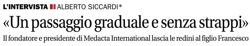 “Intervista Alberto Siccardi, Medacta” – CdT, 03.10.2018