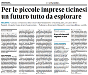 “Per le piccole imprese ticinesi un futuro tutto da esplorare” – CdT, 8 ottobre 2021
